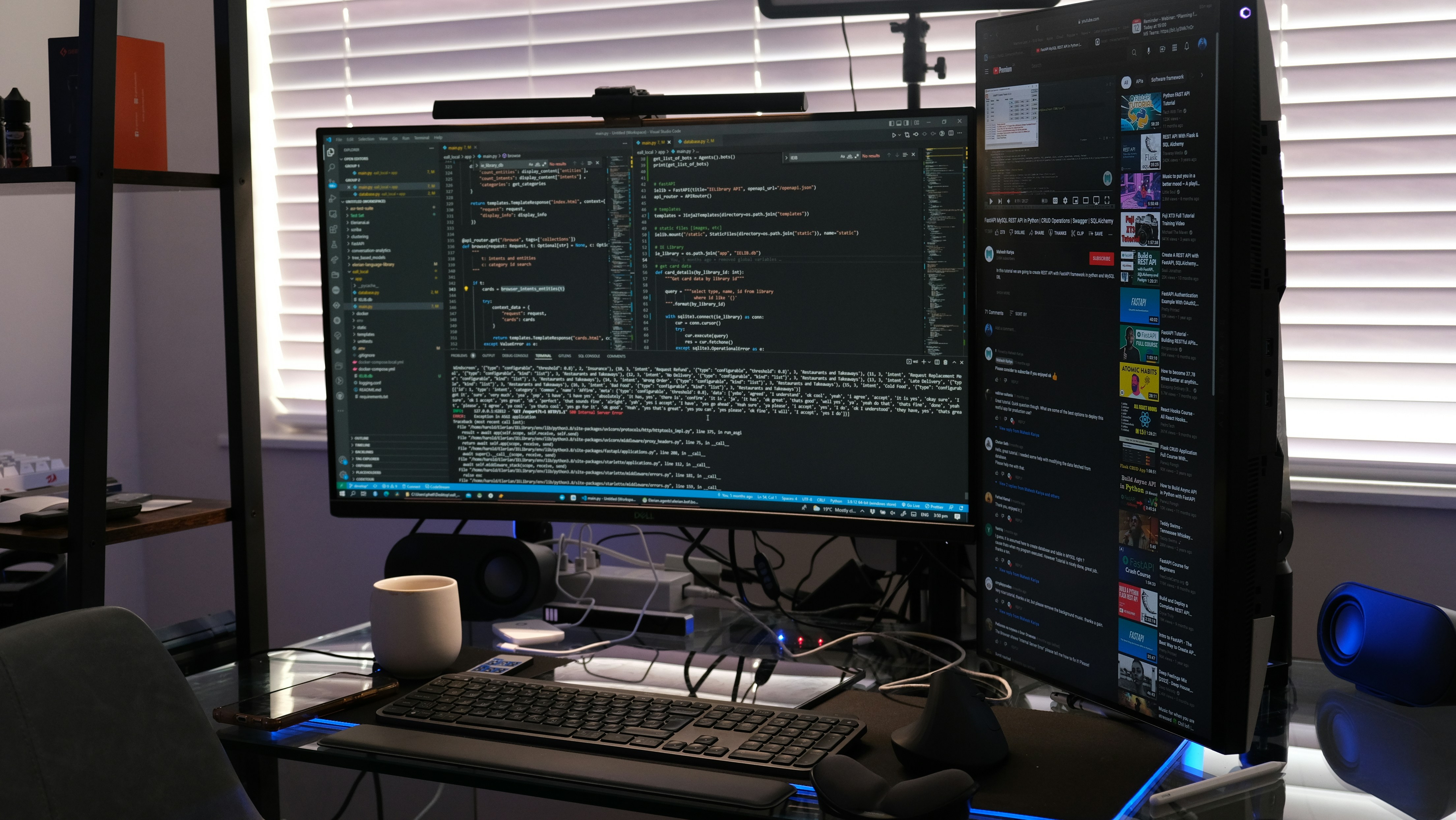 Two computers on a table